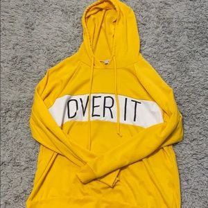 a yellow “over it” hoodie!